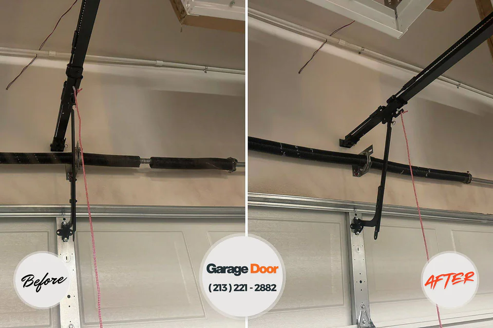 Before and after: garage door repair Bayou Vista, TX